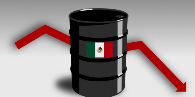 Cotiza en -2.37 dólares mezcla mexicana de petróleo