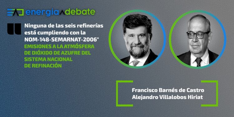 Emisiones a la atmósfera de dióxido de azufre del Sistema Nacional de Refinación