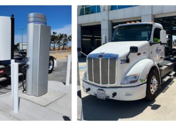 Cruza frontera EE.UU.- México primer camión de carga totalmente eléctrico