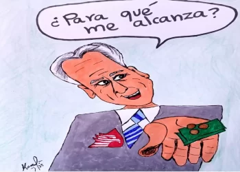 “¿Para qué me alcanza?” – Cartón de Karol García