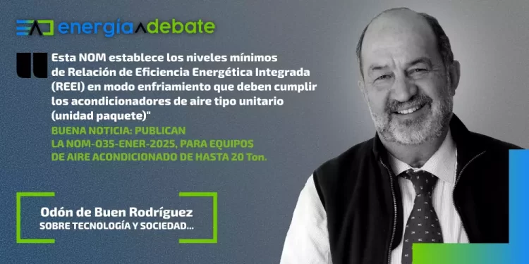 Buena noticia: Publican la NOM-035-ENER-2025, para equipos de aire acondicionado de hasta 20 ton.