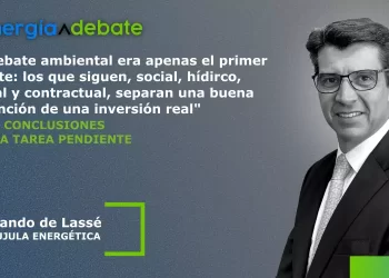 Promotional banner for an environmental debate; portrait of Rolando de Lassé on the right with a Spanish quote on the left.