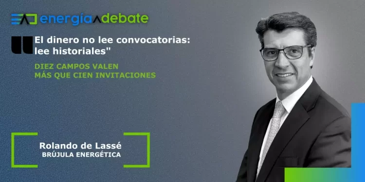 Banner de Energiadebate con cita en español y foto de Rolando de Lassé, Brújula Energética.