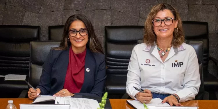 (Anchal Liddar del API y Elizabeth Mar Juárez, titular del IMP. Foto: IMP)